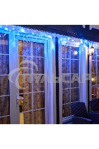 Гирлянда Neon-night Айсикл (бахрома) светодиодный, 4,8 х 0,6 м, белый провод, 230 В, диоды синие, 176 LED
