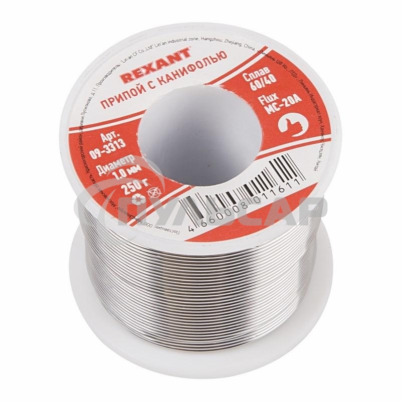 Припой с канифолью Rexant 250 г, Ø1.0 мм, катушка
