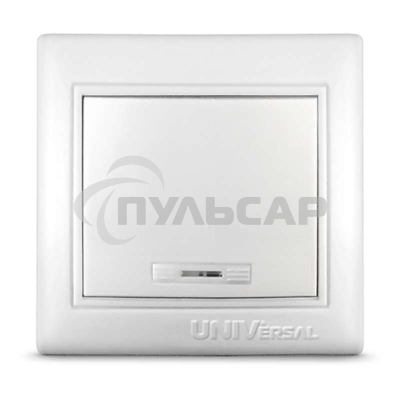 Выключатель 1-кл. СП Севиль 10А IP20 с индик. белый Universal С0121