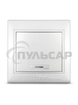 Выключатель 1-кл. СП Севиль 10А IP20 с индик. белый Universal С0121