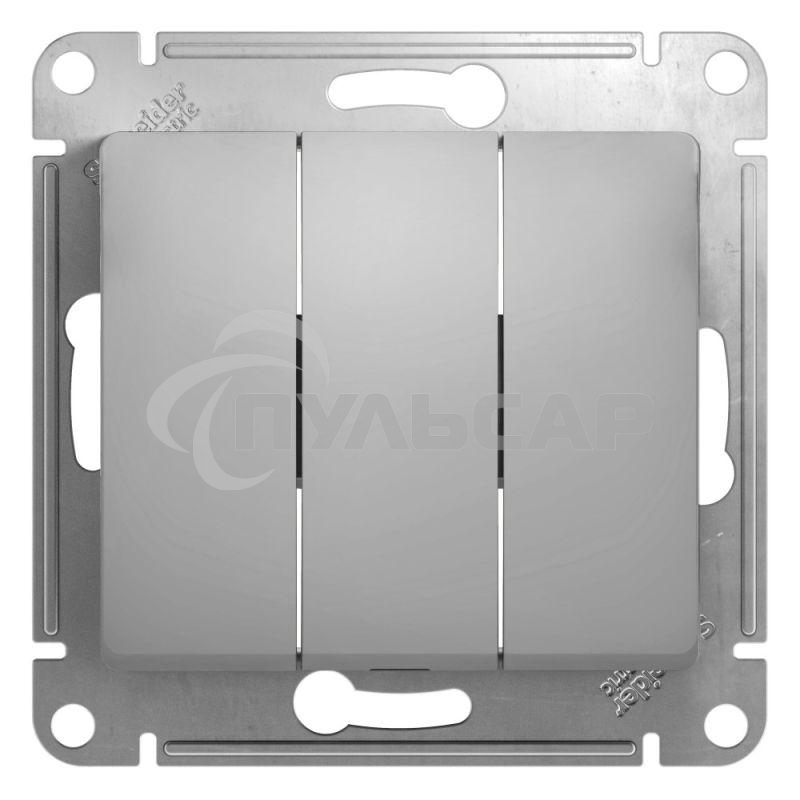 Механизм выключателя 3-кл. СП GLOSSA 10А IP20 10AX алюм. SchE GSL000331