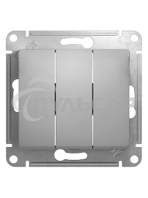 Механизм выключателя 3-кл. СП GLOSSA 10А IP20 10AX алюм. SchE GSL000331