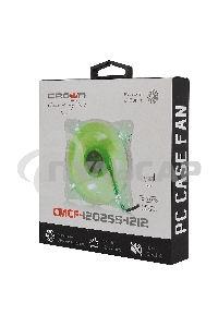Вентилятор для корпуса Crown CMCF-12025S-1212 прозрачный/зеленый, 120 мм, 1650 об/мин, 28 дБ, 3 pin