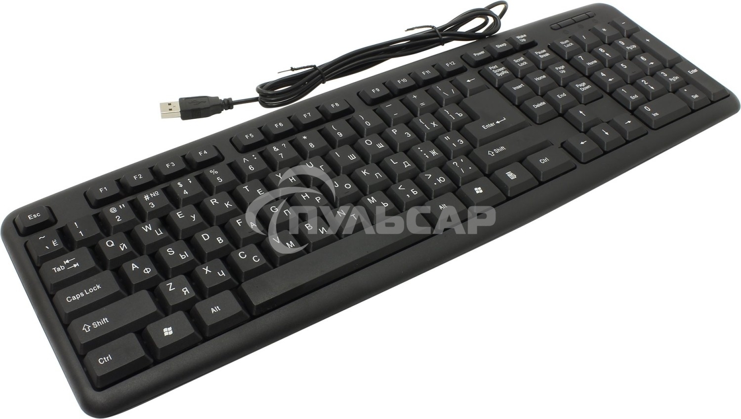 Клавиатура проводная Defender HB-420, USB, черный