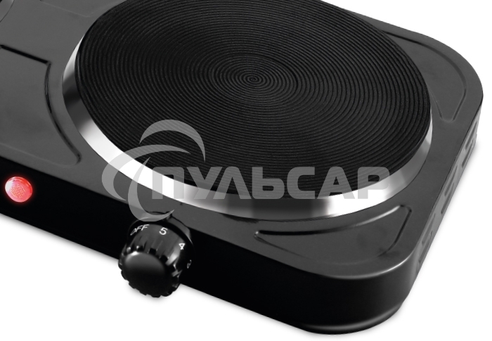 Электрическая плитка Centek CT-1507 черный, 2конф ЧУГУН 155мм, 2000Вт, индикатор работы