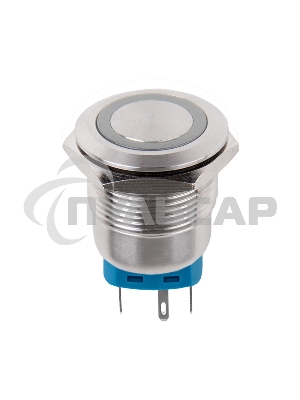 Кнопка антивандальная Ø 22 12 В Б/Фикс (5с) (ON)-OFF/(OFF)-ON подсв./зеленая Rexant