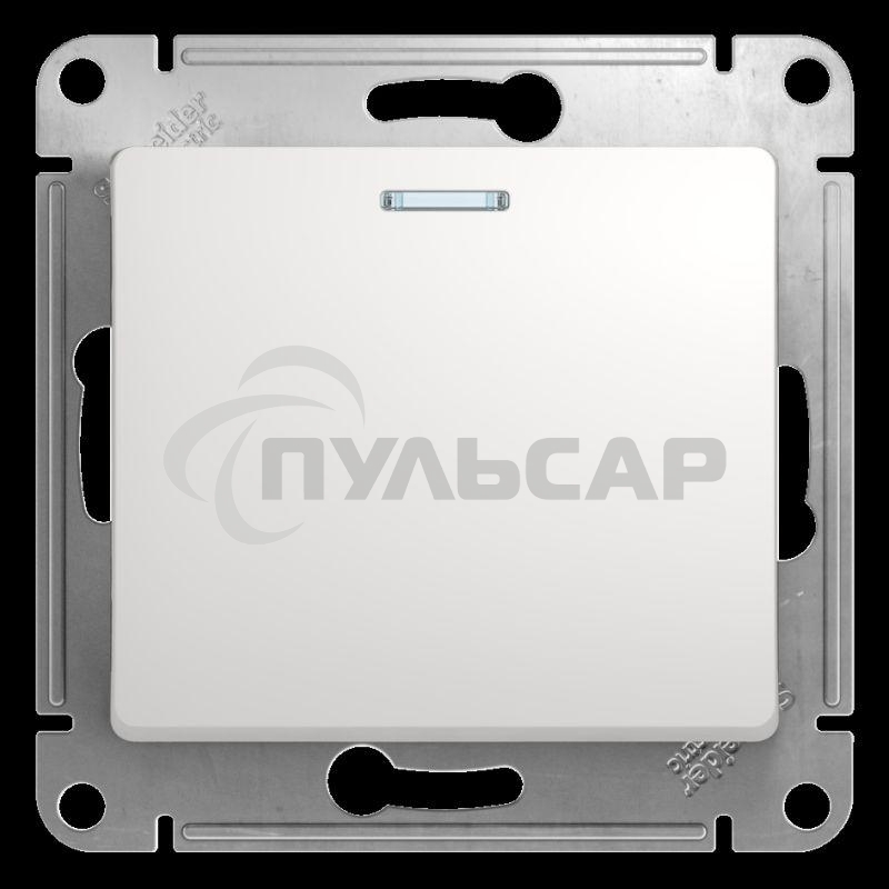 Механизм переключателя 1-кл. СП Glossa сх. 6а 10AX с подсветкой бел. SchE GSL000163