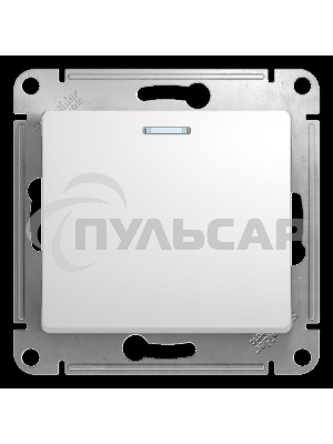 Механизм переключателя 1-кл. СП Glossa сх. 6а 10AX с подсветкой бел. SchE GSL000163