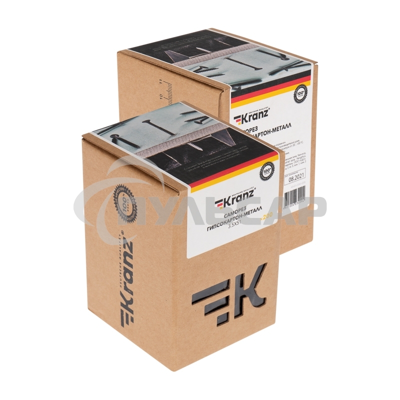 Саморез гипсокартон-металл KRANZ 3.5х51, упаковка поставщика