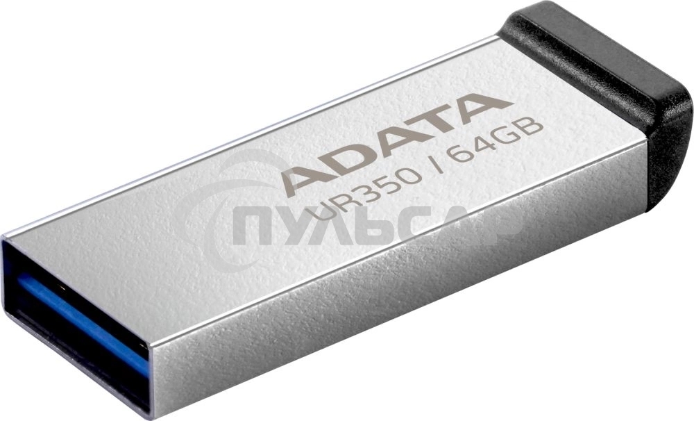 Флешка USB ADATA UR350 (UR350-64G-RSR/BK), 64 Gb, USB 3.2, R/W 100/15, серебристый/черный