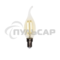 Лампа светодиодная филаментная Rexant Свеча на ветру CN37 7.5 Вт 600 Лм 2700K E14 прозрачная колба