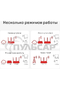 Роутер Mercusys MW306R 300 Mbps Multi-Mode Wireless N Router, 3 × Fixed External Antennas, 3× 10/100 LAN Port, 1× 10/100 WAN Port, 4 in 1- Access Point/Router/Range extender/WISP Mode, WPS/Reset Button, Parental Controls, Guest Network