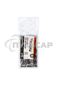 Сверло по металлу 4,0х75х43 мм HSS (10 шт. в упаковке) DIN 338 Kranz