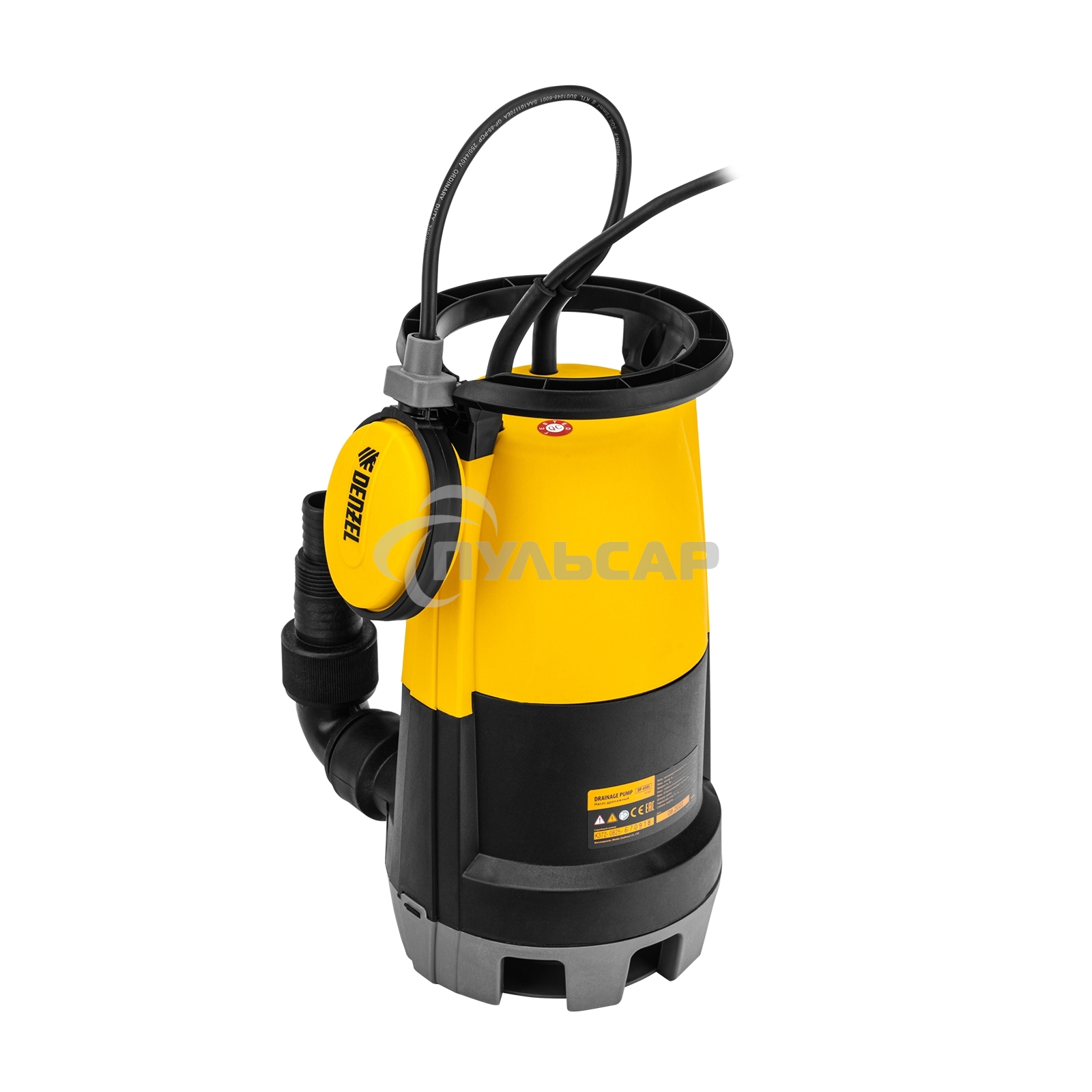 Дренажный насос для чистой и грязной воды DP-450S, 450 Вт, напор 6 м, 12000 л/ч Denzel