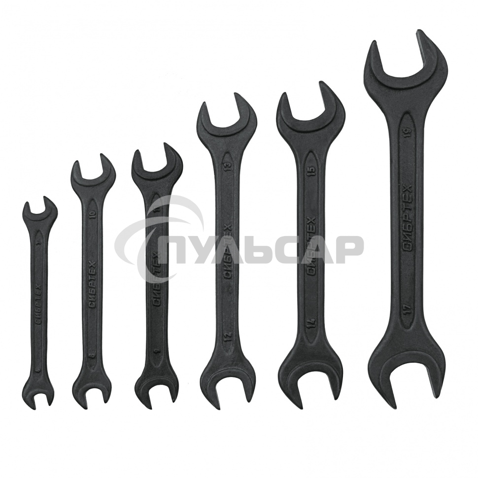 Набор ключей рожковых СИБРТЕХ,6 - 19 мм,6 шт., CrV,фосфатированные,ГОСТ 283915220