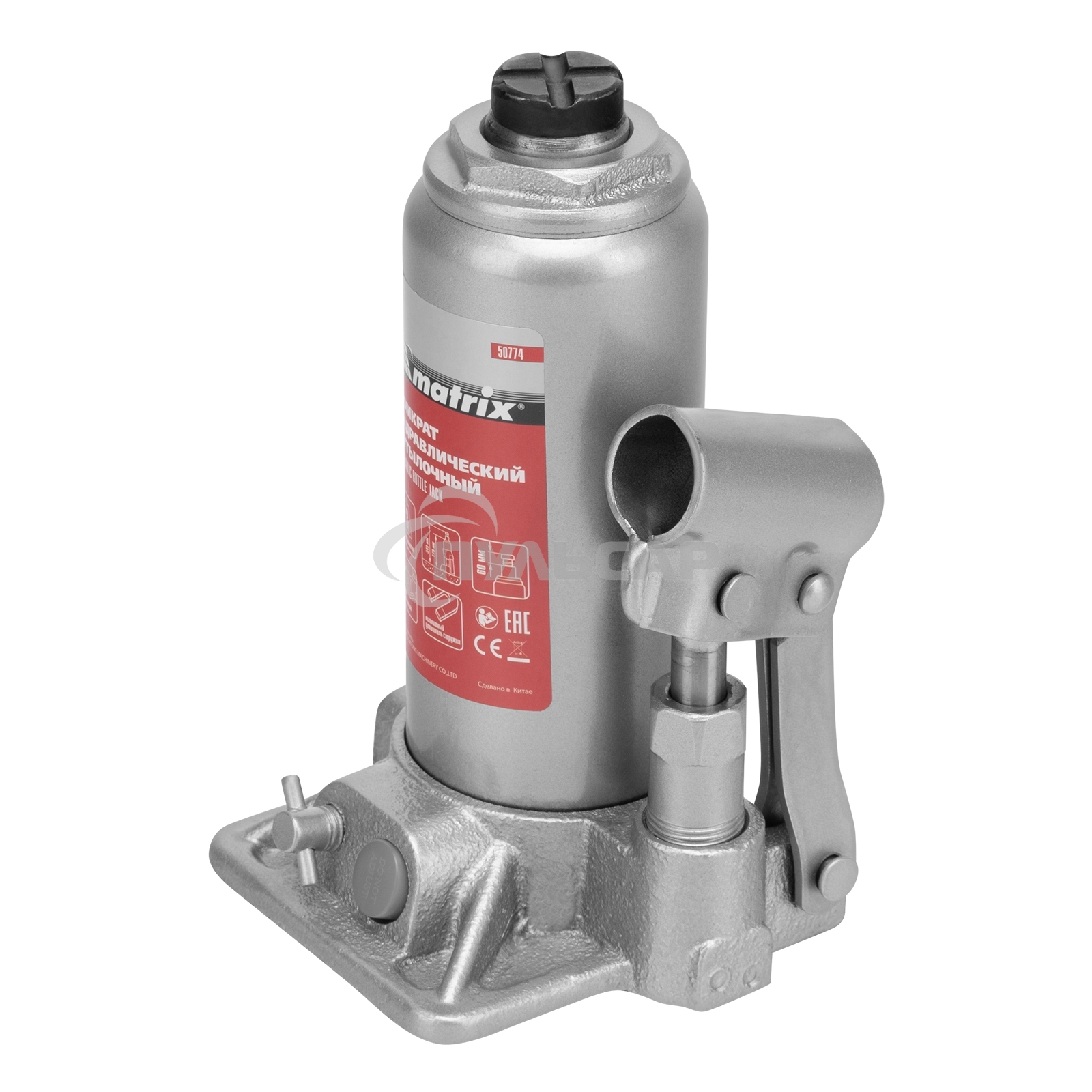 Домкрат гидравлический бутылочный Matrix, 3 т, h подъема 178–343 мм, в пласт. кейсе