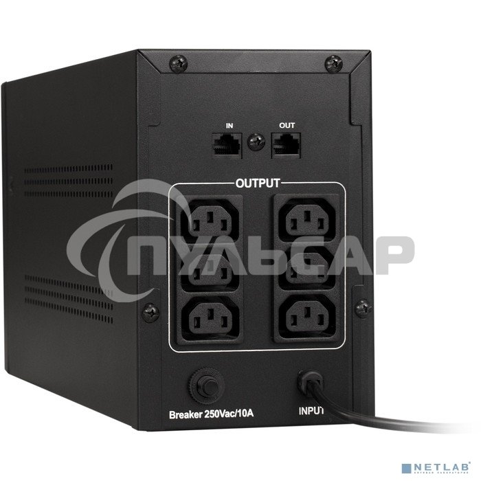 Источник бесперебойного питания ExeGate SpecialPro UNB-1200.LED.AVR.C13.RJ 1200VA/750W, LED, AVR, 6*IEC-C13, RJ45/11, черный