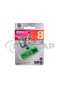 Флешка USB R/W Silicon Power R/W 8Gb Helios 101 SP008Gb,UF2101V1N USB 2.0 зеленый