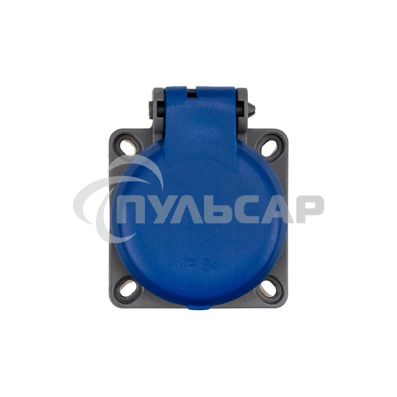 Розетка влагозащищенная с крышкой, с/з, скрытая установка,16 А, IP54 каучук Rexant