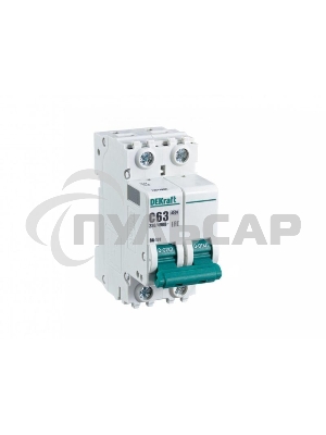 Выключатель автоматический модульный Dekraft 2п C 63А 4.5кА ВА-101 11072DEK