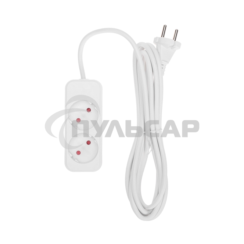 Удлинитель STANDARD 2 гнезда, 3м, 2х1,0мм², б/з, белый Rexant