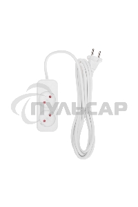 Удлинитель STANDARD 2 гнезда, 3м, 2х1,0мм², б/з, белый Rexant