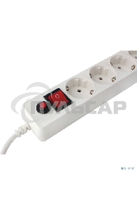 Сетевой фильтр Гарнизон EHLW-1 10А 1.8м 5 розеток белый (21214)