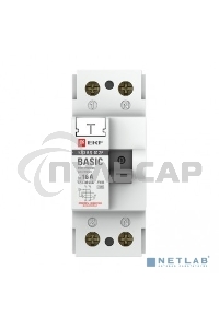Выключатель дифференциального тока (УЗО) ВД-40 2п 16А 30мА тип AC (электронный) Basic elcb-2-16-30e-sim EKF