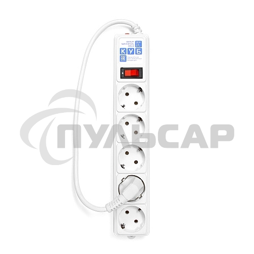 Сетевой фильтр Power Cube B 0,5 м 5 розеток (белый) 10А/2,2кВт