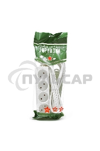 Удлинитель Гарнизон EL-NL4-W-5, 4 розетки допустимый ток 10А, длина 5 м.