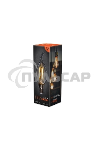 Лампа светодиодная филаментная Rexant Свеча на ветру CN37 7.5 Вт 600 Лм 2700K E14 прозрачная колба