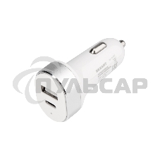 Автозарядка в прикуриватель Rexant АЗУ USB-A+USB-C, 3.1 A белый