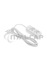 Удлинитель STANDARD 2 гнезда, 3м, 2х1,0мм², б/з, белый Rexant