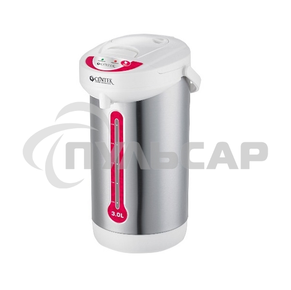 Термопот Centek CT-0080 белый, 3л, 600Вт, 3 способа подачи воды, корпус из нержавеющей стали