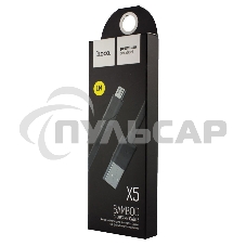 Кабель USB 2.0 HOCO X5 бамбук, AM/microBM, черный, 1м