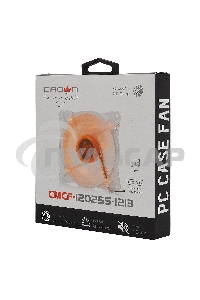 Вентилятор для корпуса Crown CMCF-12025S-1213 прозрачный/оранжевый, 120 мм, 1650 об/мин, 28 дБ, 3 pin