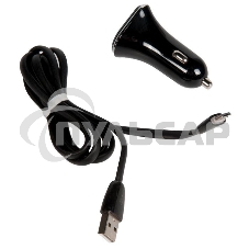 Автомобильная зарядка (от прикуривателя) More choice AC22m, два разъема USB, кабель Micro USB, 2.4A, черный