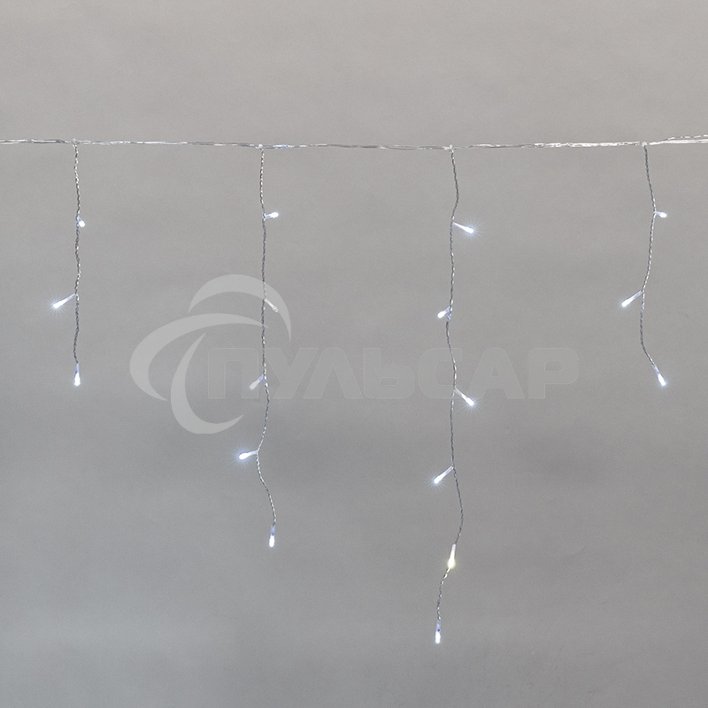 Гирлянда светодиодная Neon-night Айсикл (бахрома) 5х0,6м, с эффектом мерцания, прозрачный провод, IP44, 230В, диоды БЕЛЫЕ, 112 LED