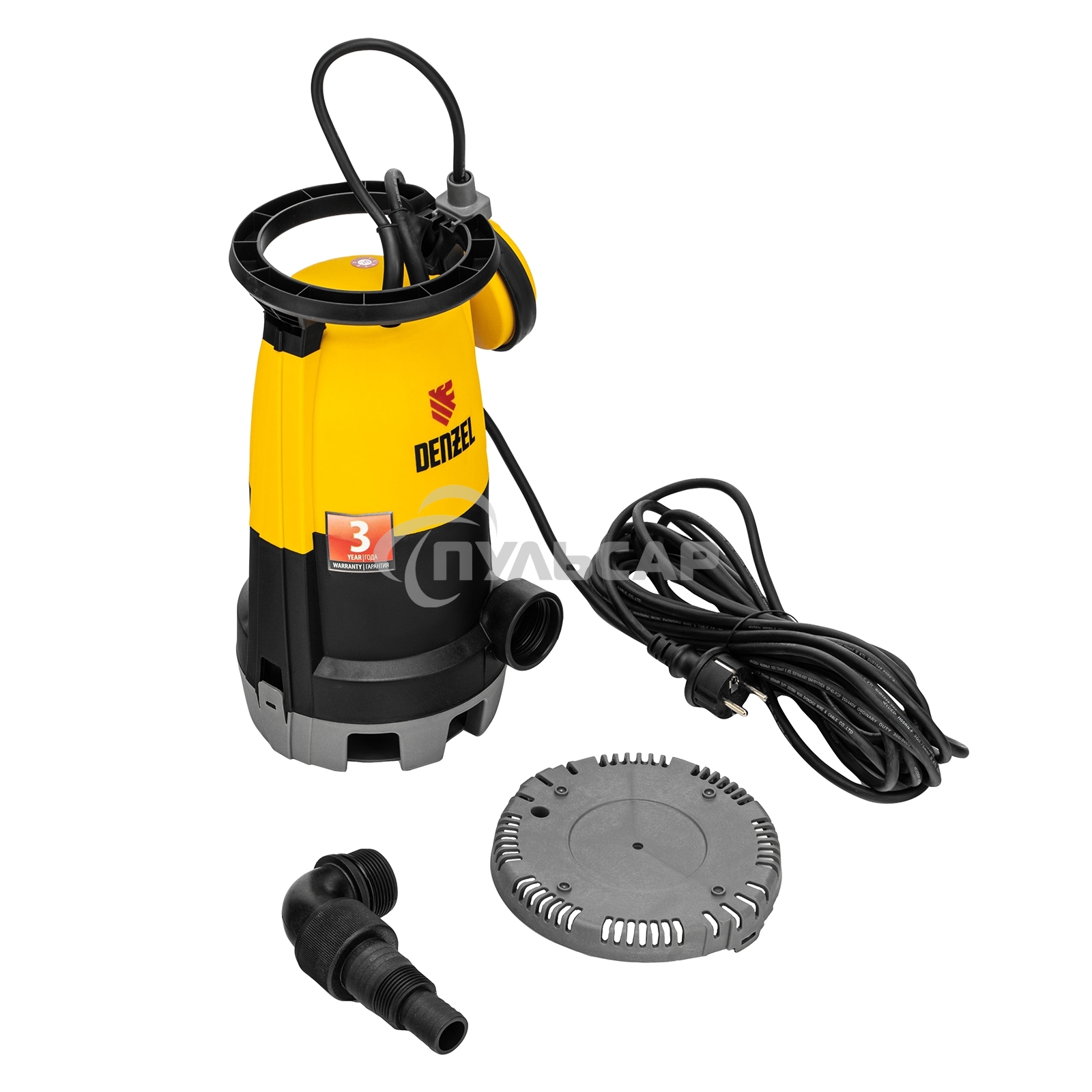Дренажный насос для чистой и грязной воды DP-450S, 450 Вт, напор 6 м, 12000 л/ч Denzel