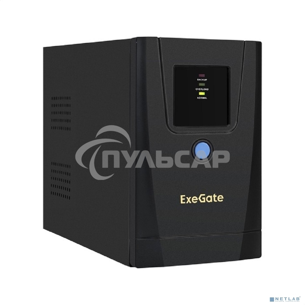 Источник бесперебойного питания ExeGate SpecialPro UNB-1000.LED.AVR.1SH.2C13 1000VA/550W, LED, AVR,1*Schuko+2*C13, металлический корпус, черный