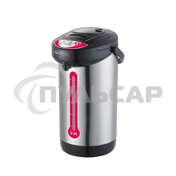 Термопот Centek CT-0080 черный, 3л, 600Вт, 3 способа подачи воды, корпус из нержавеющей стали