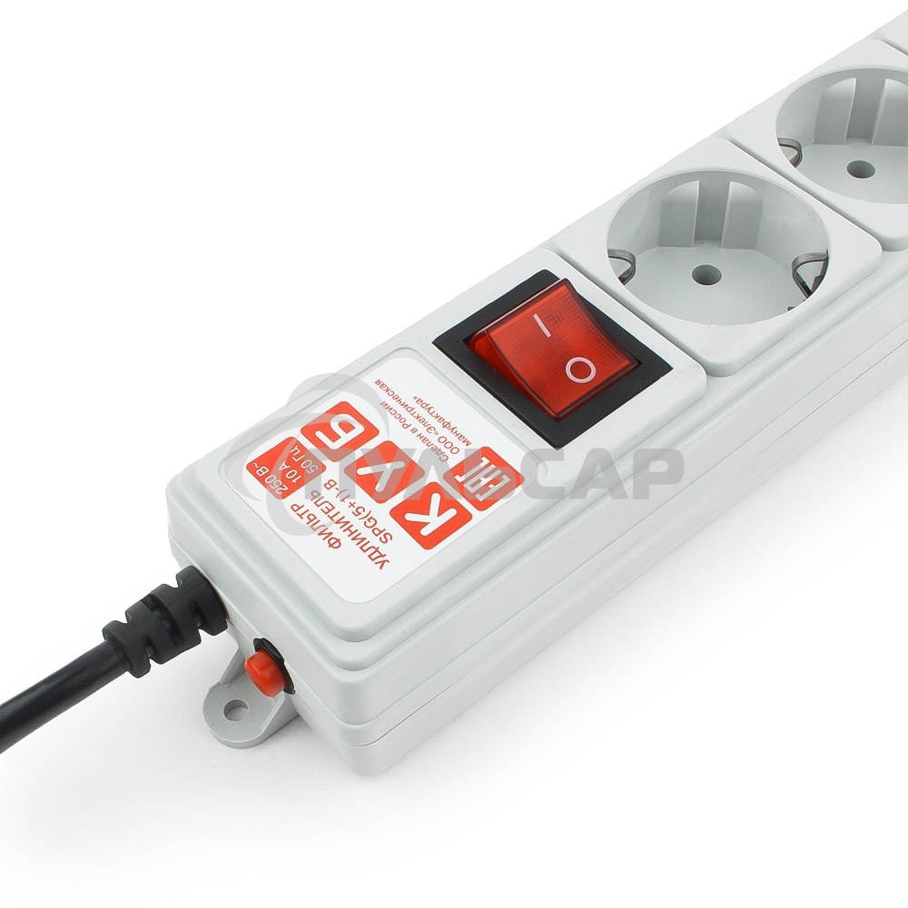 Сетевой фильтр Power Cube 5,0 м 6 розеток (серый) 10А/2,2кВт