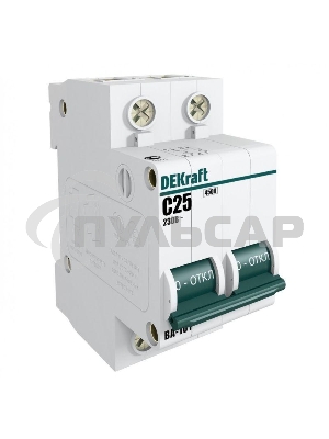 Выключатель автоматический модульный Dekraft 2п C 20А 4.5кА ВА-101 11067DEK