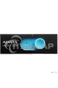 Флешка USB ADATA UV220 (AUV220-32G-RBKBL), 32 Gb, USB 2.0, R/W 15/5, черный/голубой