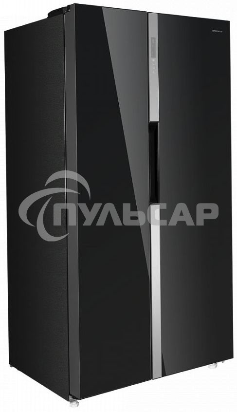 Холодильник Maunfeld MFF177NFB черный глянц. двухкамерный 263/170л морозилка сбоку, No Frost, Side by Side