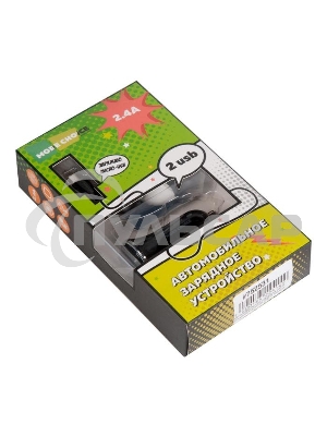 Автомобильная зарядка (от прикуривателя) More choice AC22m, два разъема USB, кабель Micro USB, 2.4A, черный