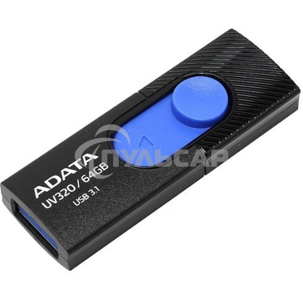 Флешка USB ADATA UV320 (AUV320-64G-RBKBL), 64 Gb, USB 3.1, R/W 100/30, черный/синий