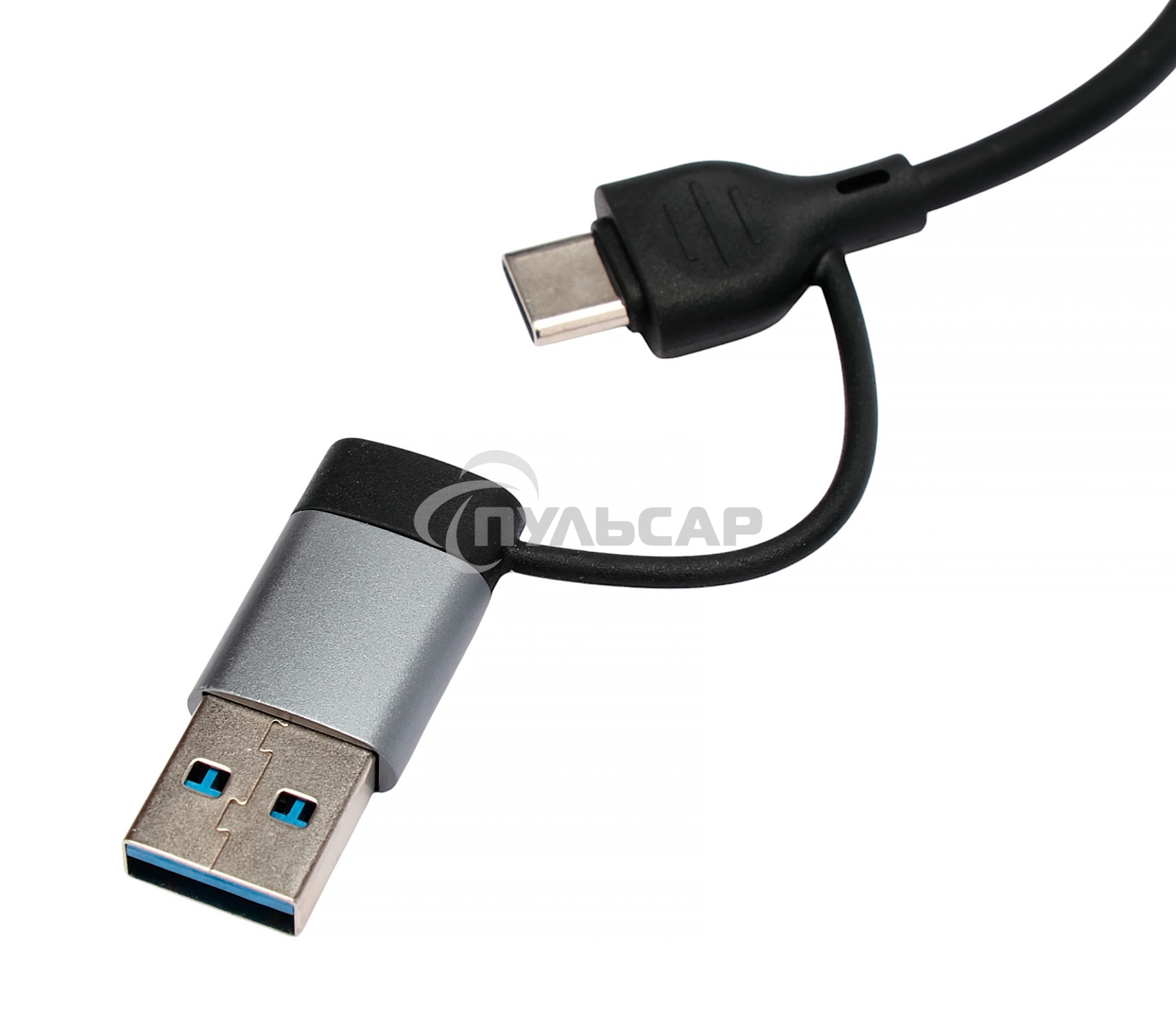 Разветвитель USB3.0/2.0 Gembird UHB-C204, USB3.0, 3xUSB2.0, кабель Type-C+USB 10см, алюминий, пакет