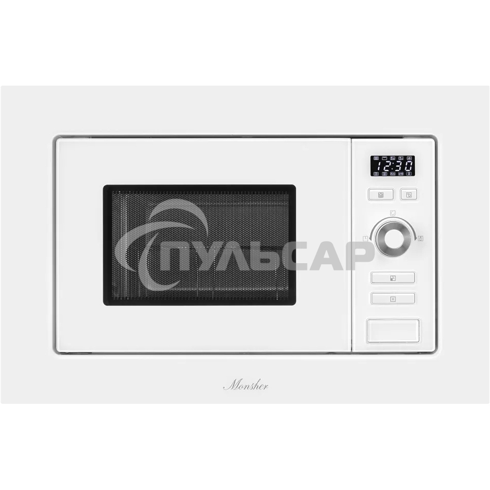 Микроволновая печь встраиваемая MONSHER 201 W 20 л, 800-1250 Вт, гриль, 8 программ, белый
