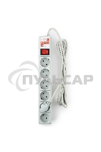 Фильтр-удлинитель Power Cube 3,0 м 6 розеток (серый) 10А/2,2кВт